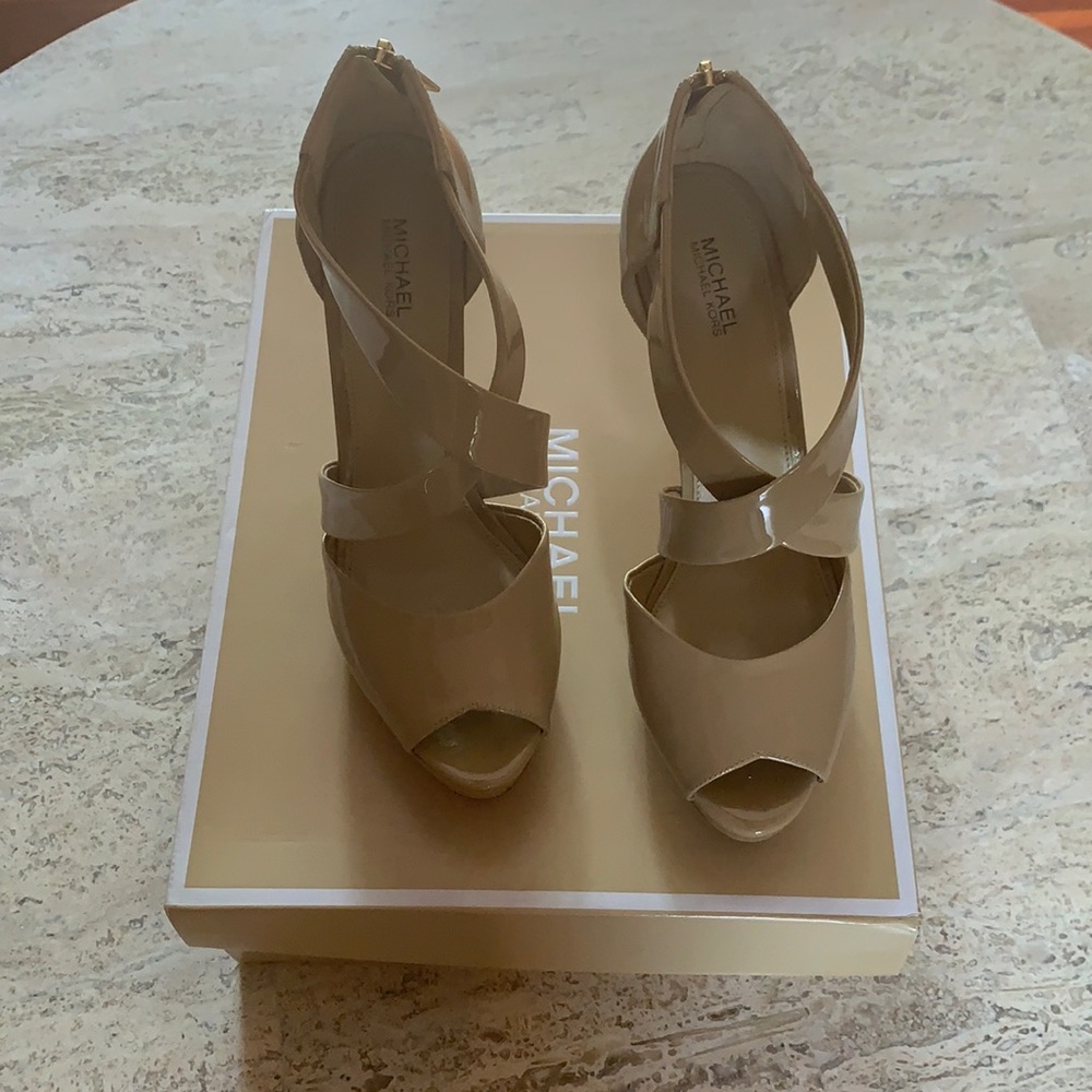 Michael Kors Ariel platform stilettos nude